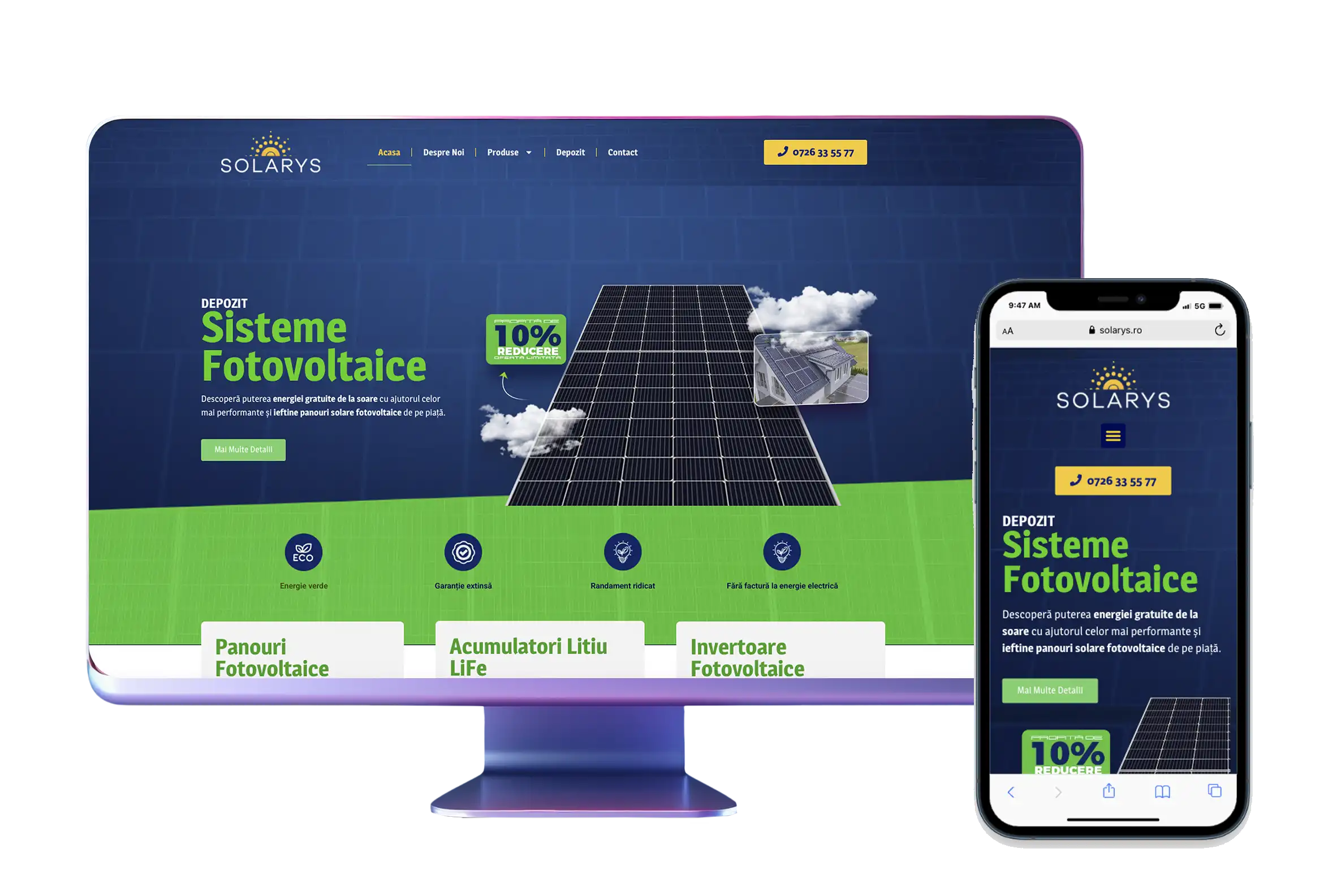 Web design Roman - proiect site prezentare Solarys
